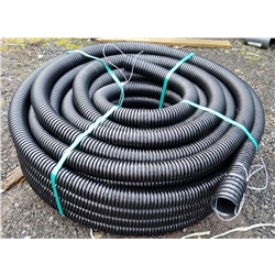 Coil Duct 50m x 50mm Pull Cord Black 